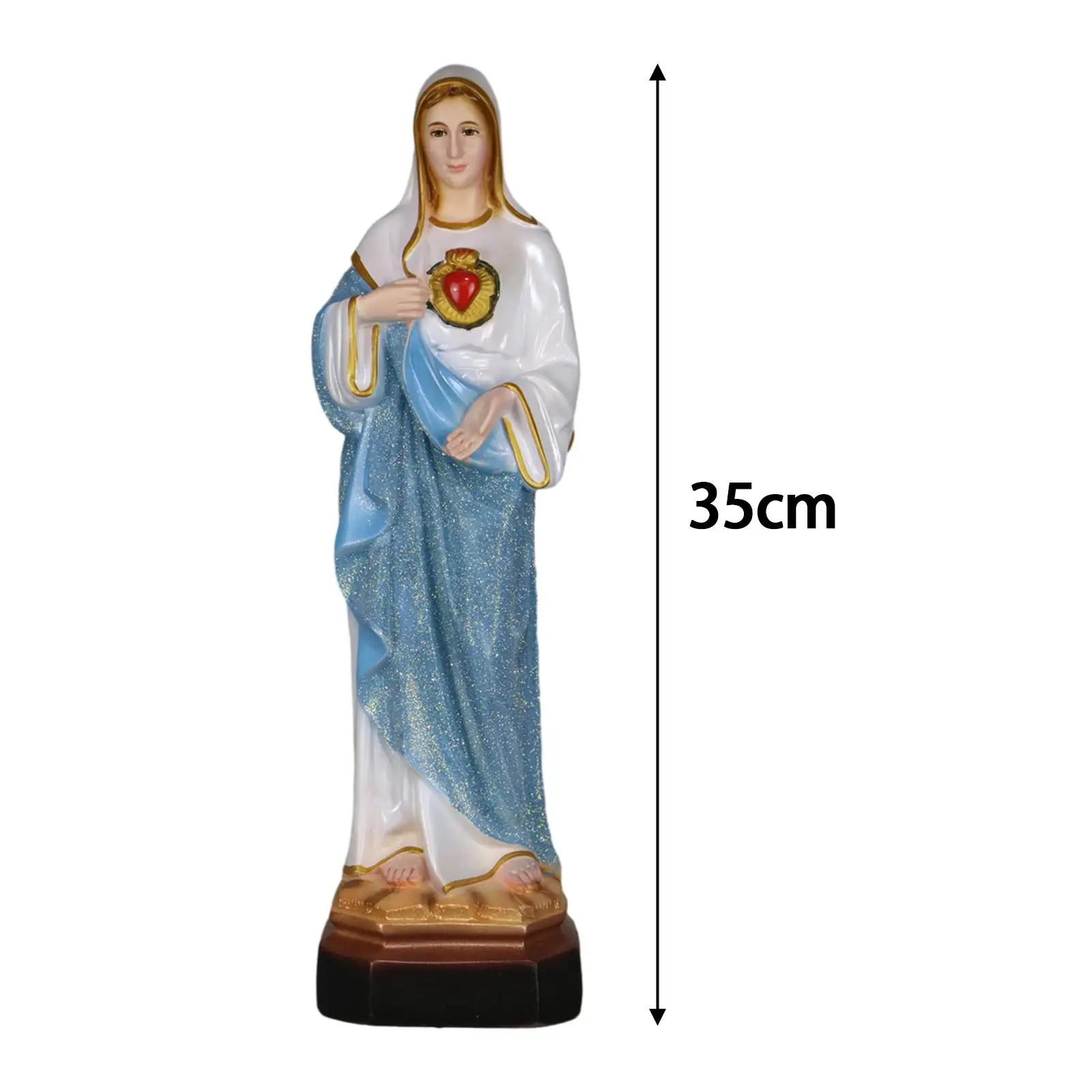 

Фигурка Святой Марии 13.78 дюймов настольный, коллекционные ремесла, религиозные подарки, декоративная католическая статуя для полки, для дома и офиса