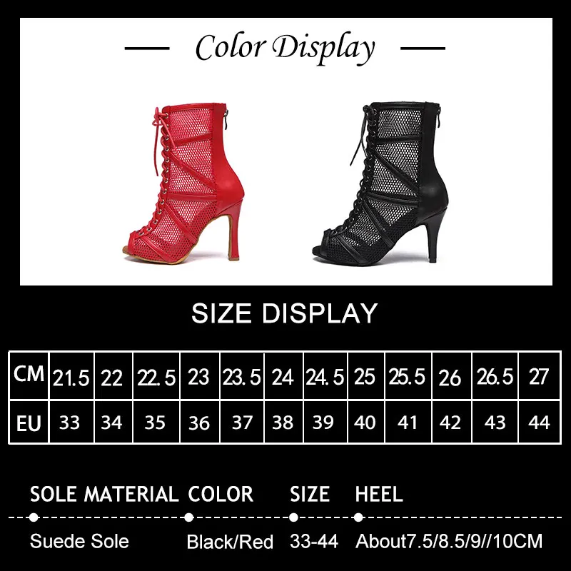 SWDZM Women Latin Tango Dance Shoes Ladies Dancing Shoes Ballroom Dance Booties High Heels Salsa Party Dancing Boots