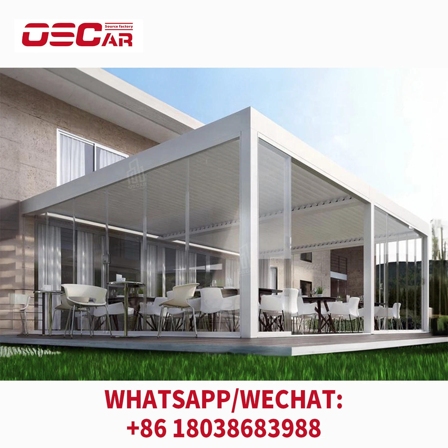 Складная беседка для установки на крыше внутреннего дворика из