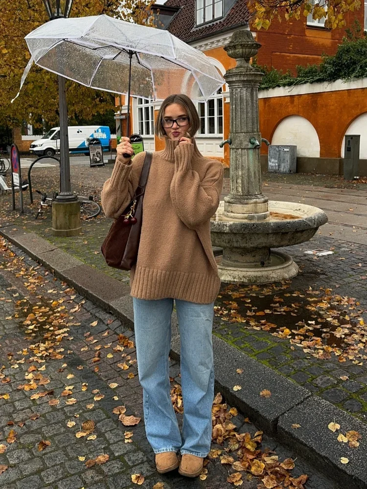 Классический джемпер Kahaki большого размера с высоким воротником для женщин