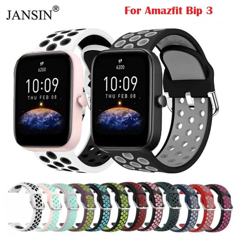 

Silicone Watchband For Amazfit Bip 3 Sport Wriststrap Soft Bracelet For Amazfit Bip 3 Smartwatch Band Breathable Replace Correa