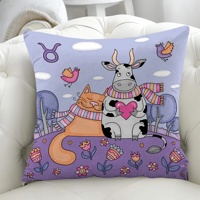 

Cat Bed Pillowcases for Pillows Throw Pillow Covers Decorative Sofa Cushion Cover 45x45cm Double-sided Printing Pillowcase 40x40