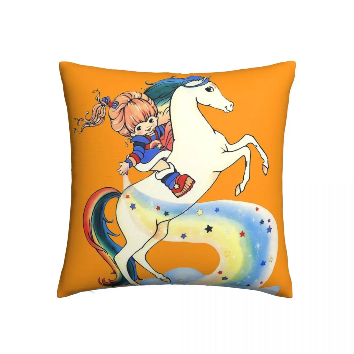 Винтажная декоративная многоразовая наволочка Blondine Rainbow Brite1 |