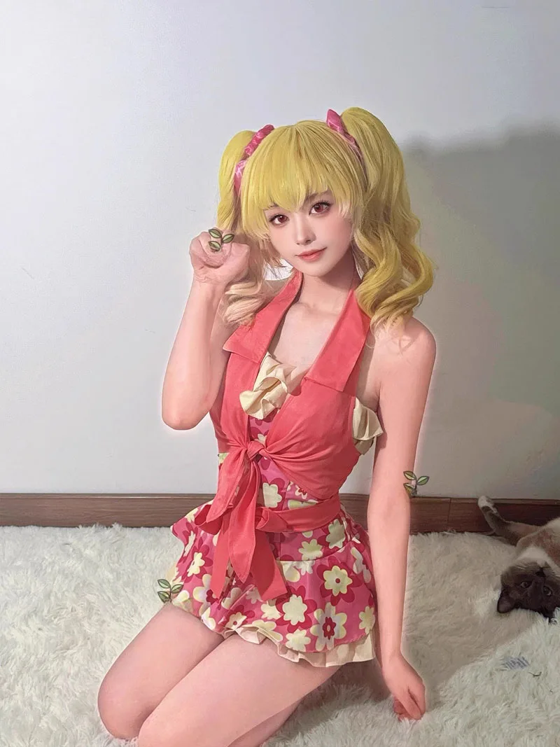 Айкацу! Hoshimiya Ichigo косплей купальник милая девушка с высокой талией для похудения Cover up рюшами бандо цветок купальный костюм купальный костюм (art.: 3920cf9ff044c) - 3920cf9ff044c