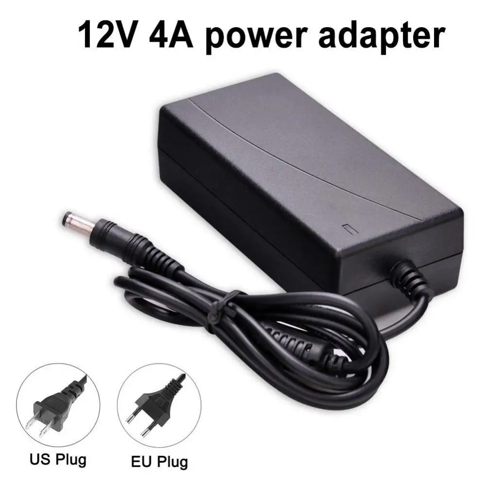 Adapter US/EU Plug 12V/4A 48W Power Supply Charger for LCD Monitor Table Lamp