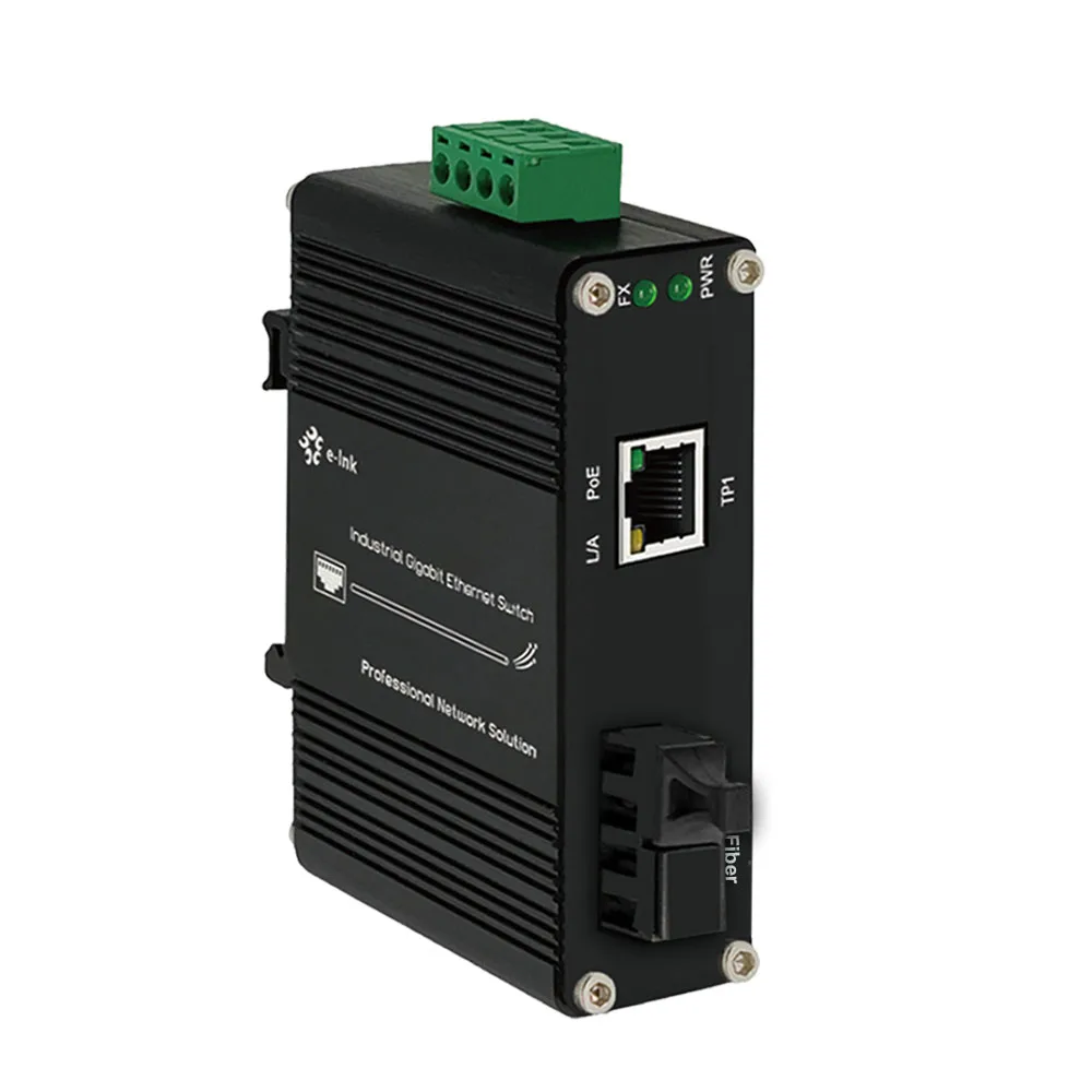 

Industrial 1 Port Gigabit SC (PoE) Fiber Media Converter With SFP Din Rail 10/100/1000Mbps Ethernet Switch Simplex 20km