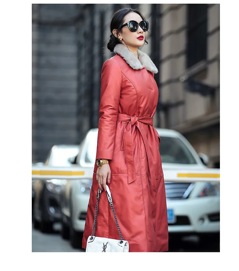 2023 женская кожаная куртка пальто из натуральной овчины женские зимние парки