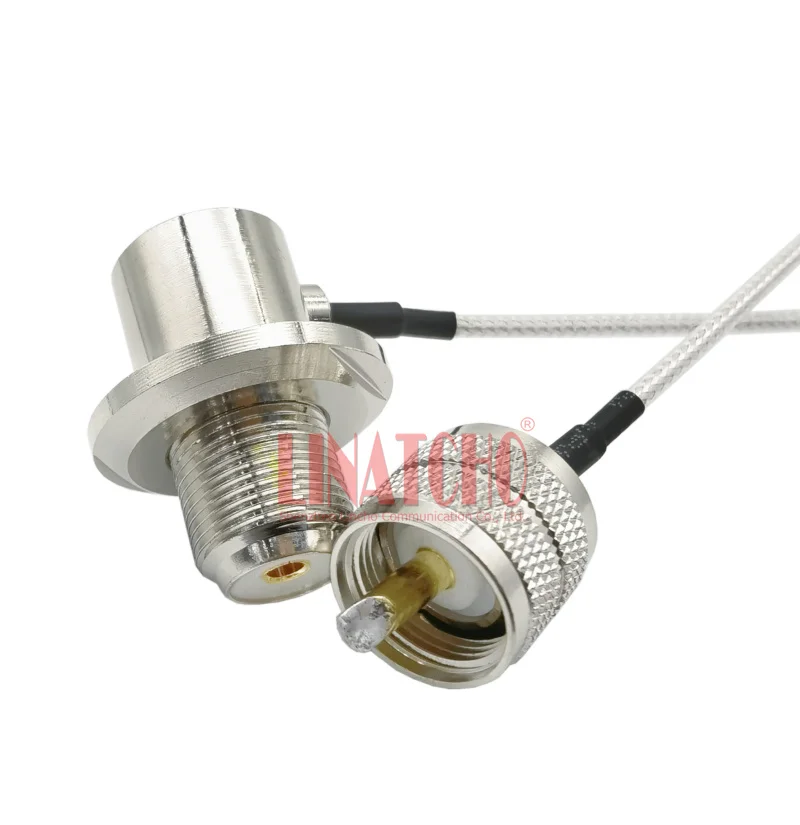 5 Meter White RG316 Low Loss Coxial Coated Car Radio PL259 UHF to M SO239 Antenna Extension Cable