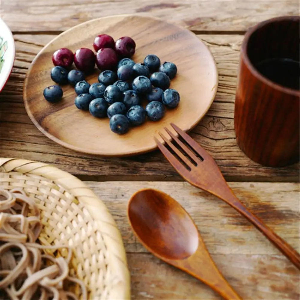 

[ Ready Stock ] 3pcs/set Portable Tableware Wooden Chopsticks Spoon Fork For Household Table