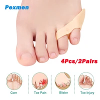 pexmen 4pcsbag pinky toe pads corrector straightener little toe cushion splint pain relief reduce blisters corn and friction