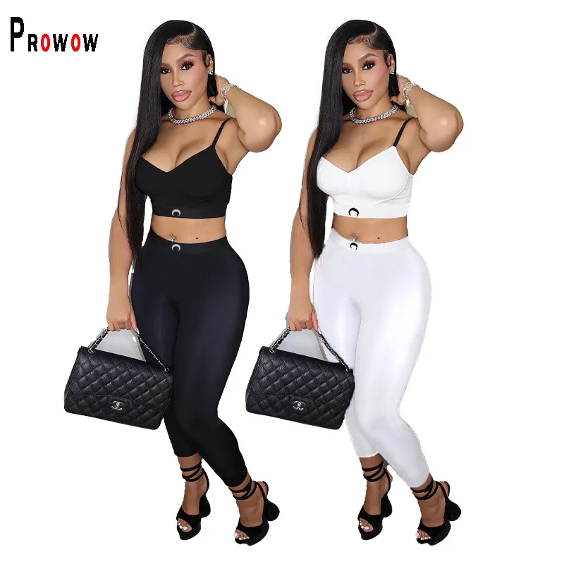 Сексуальные женские костюмы для фитнеса Prowow укороченные топы с принтом Луны