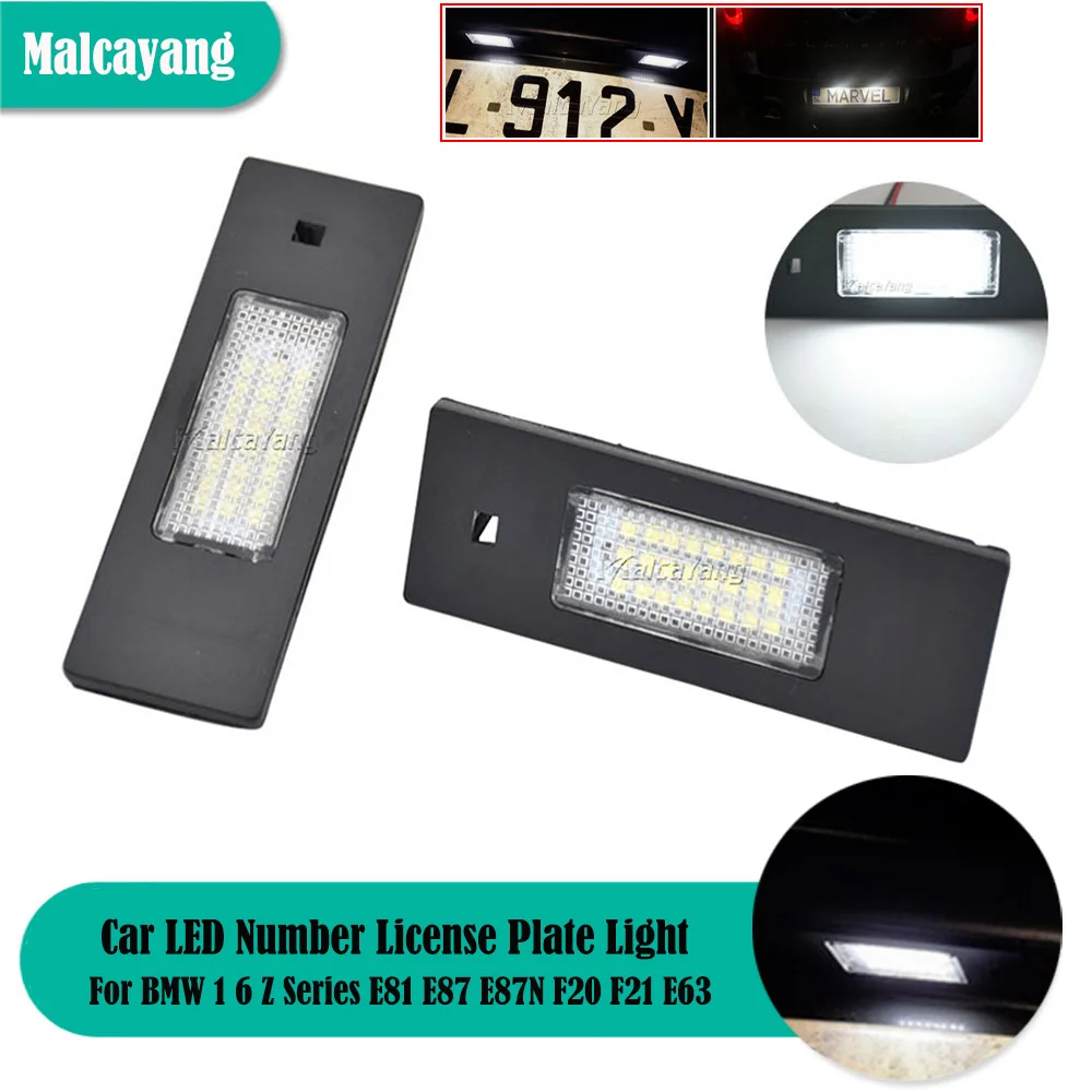 

Car Styling For BMW 1 6 Z Series E81 E87 F06 F21 E63 E64 Z4 Mini 63267165735 2pcs LED Number License Plate Light Lamp