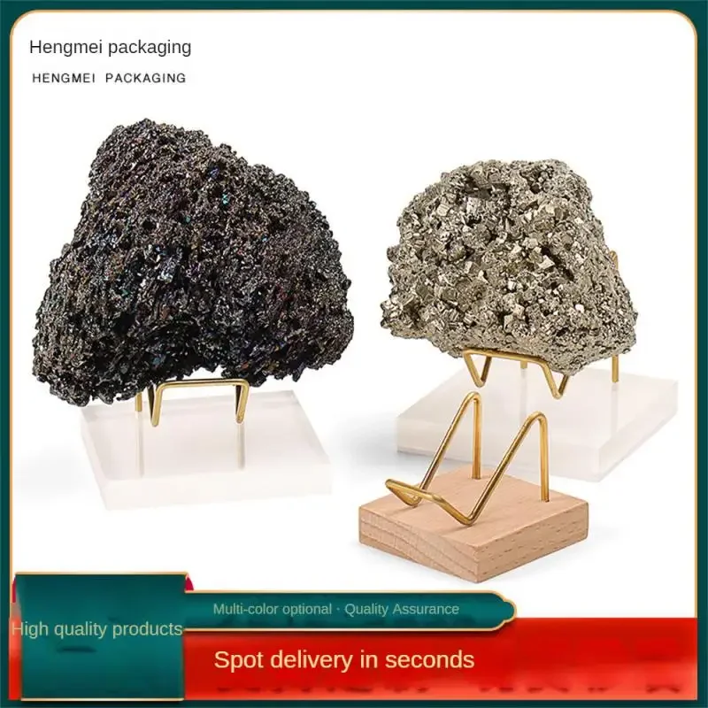 Минералы окаменелости камни витрины держатель металлическая рука деревянная