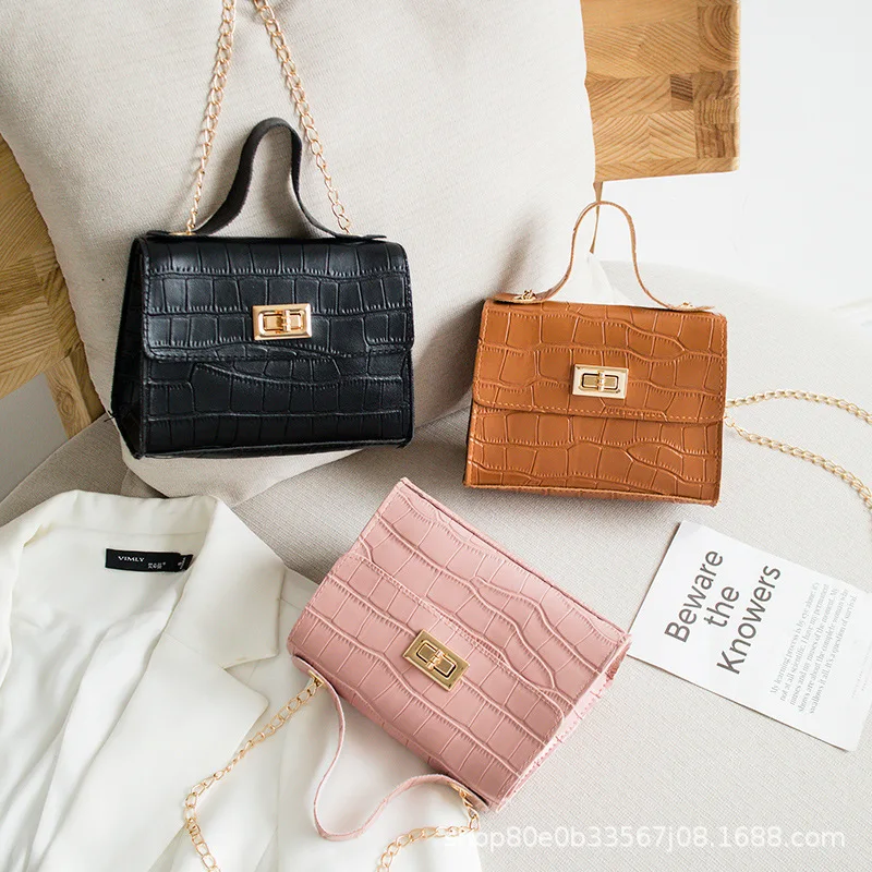 Crocodile Pattern Handbag 2023 Foreign Trade Small Bag Women's Ladies Hand Bags Versatile Small Square Bag