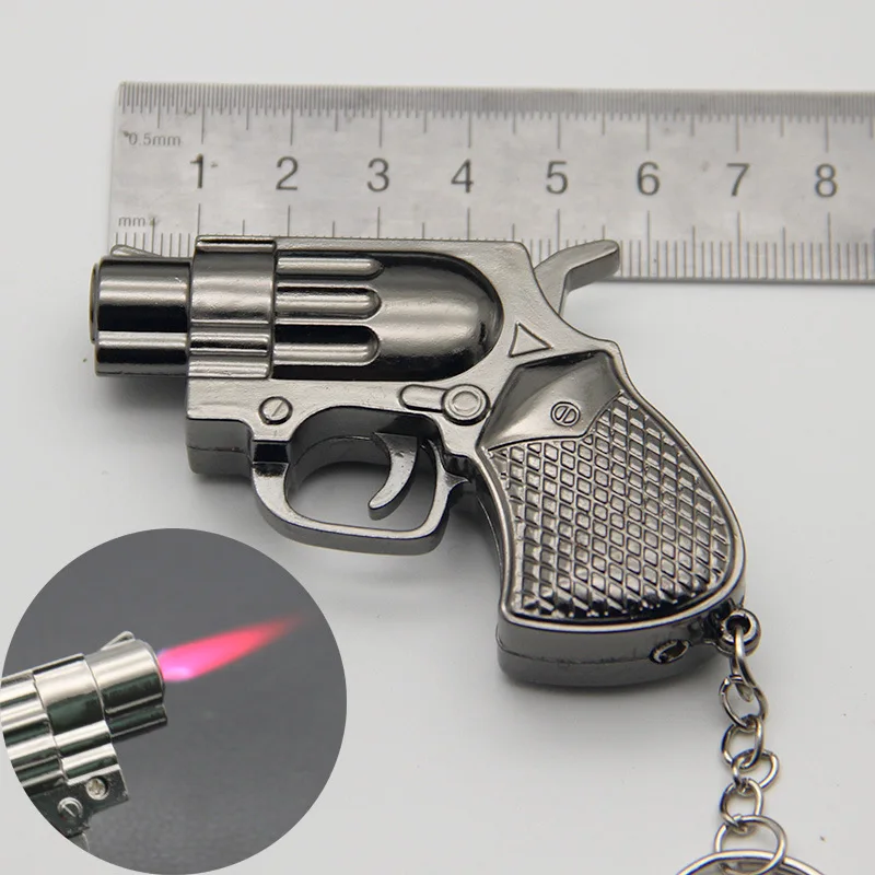 Keychain Metal Revolve R Gas Butane Lighter Smoking Accessor