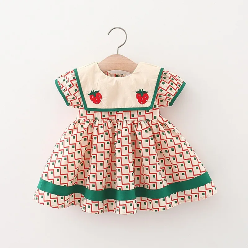 

Summer Newborn Baby Girls Clothes Outfits Printed Strawberry Dress for Baby Clothing 1st Birthday Princess Party Dress Dresses