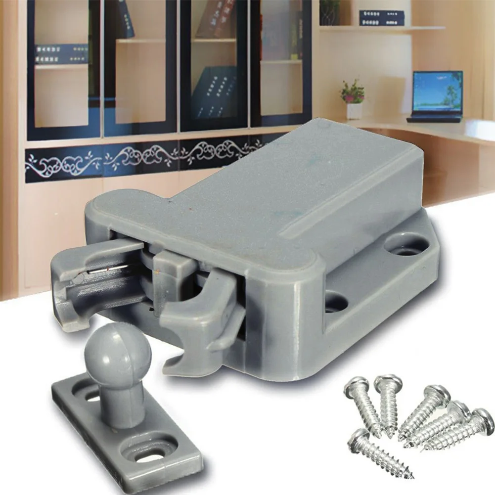 

New Gray White Brown Push To Open Beetles Magnetic Kitchen Cabinet Catch Door Stop Drawer Closer Damper Buffers With Screws