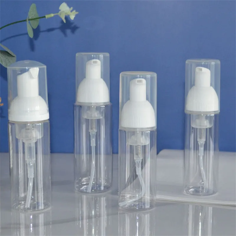 

60 X Mini Clear Foam Pump Bottle Dispenser 40ml/50ml Empty Plastic Foaming Soap Bottles for Travel Size Handsoap, Lash Cleaner