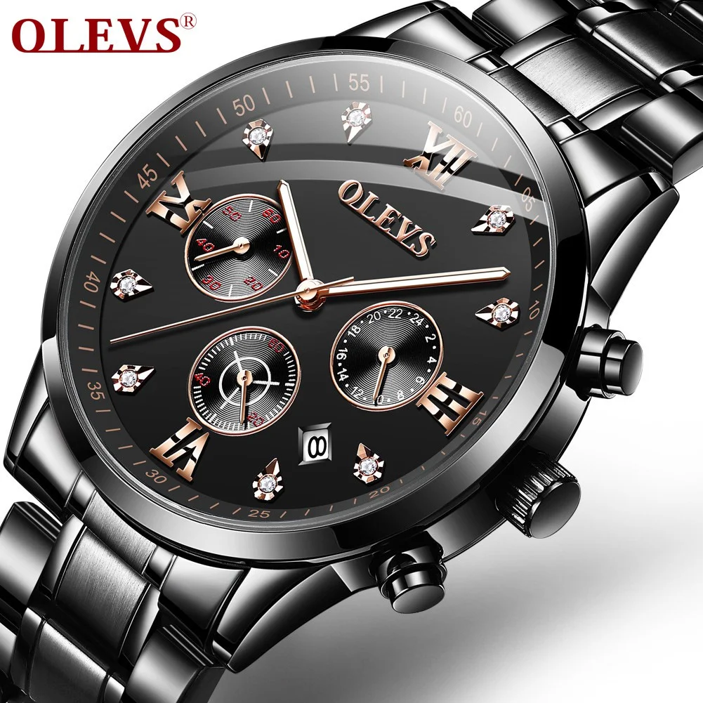 

Мужские часы, светящиеся водонепроницаемые часы для мужчин, кварцевый аналоговый хронограф