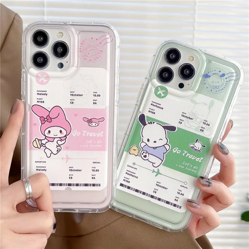 

Sanrio MyMelody Pochacco Phone Case For iPhone 14 13 12 11 Pro Max X XR XS MAX 7 8Plus Anti-drop Soft Back Cover Y2k Girl Gift