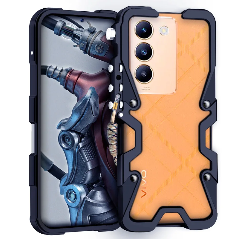 Бронированный винтовой металлический каркас противоударный чехол для VIVO Y200e /