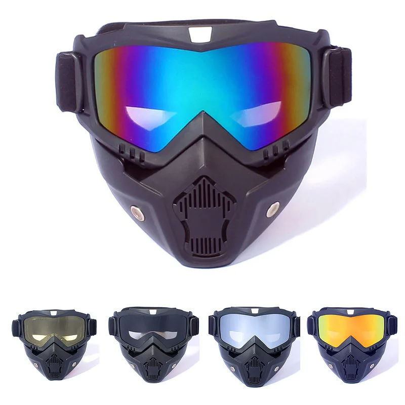 

Unisex Ski Snowboard Mask Snowmobile Skiing Goggles Windproof Motocross Protective Glasses Safety Goggles with Mouth Filter