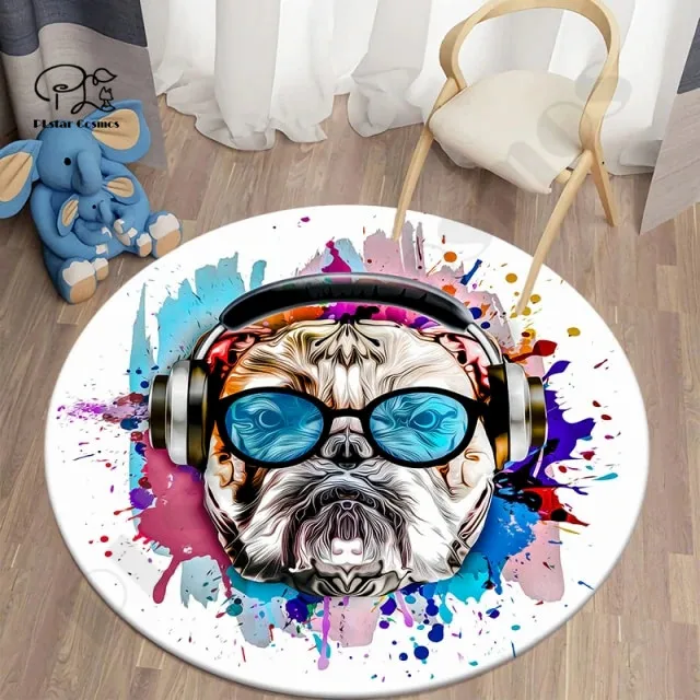 Забавный круглый 3D ковер для собак и домашних животных нескользящий коврик