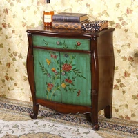 american old fashioned painted nightstand vestibule shoe cabinet vintage two door porch cabinet