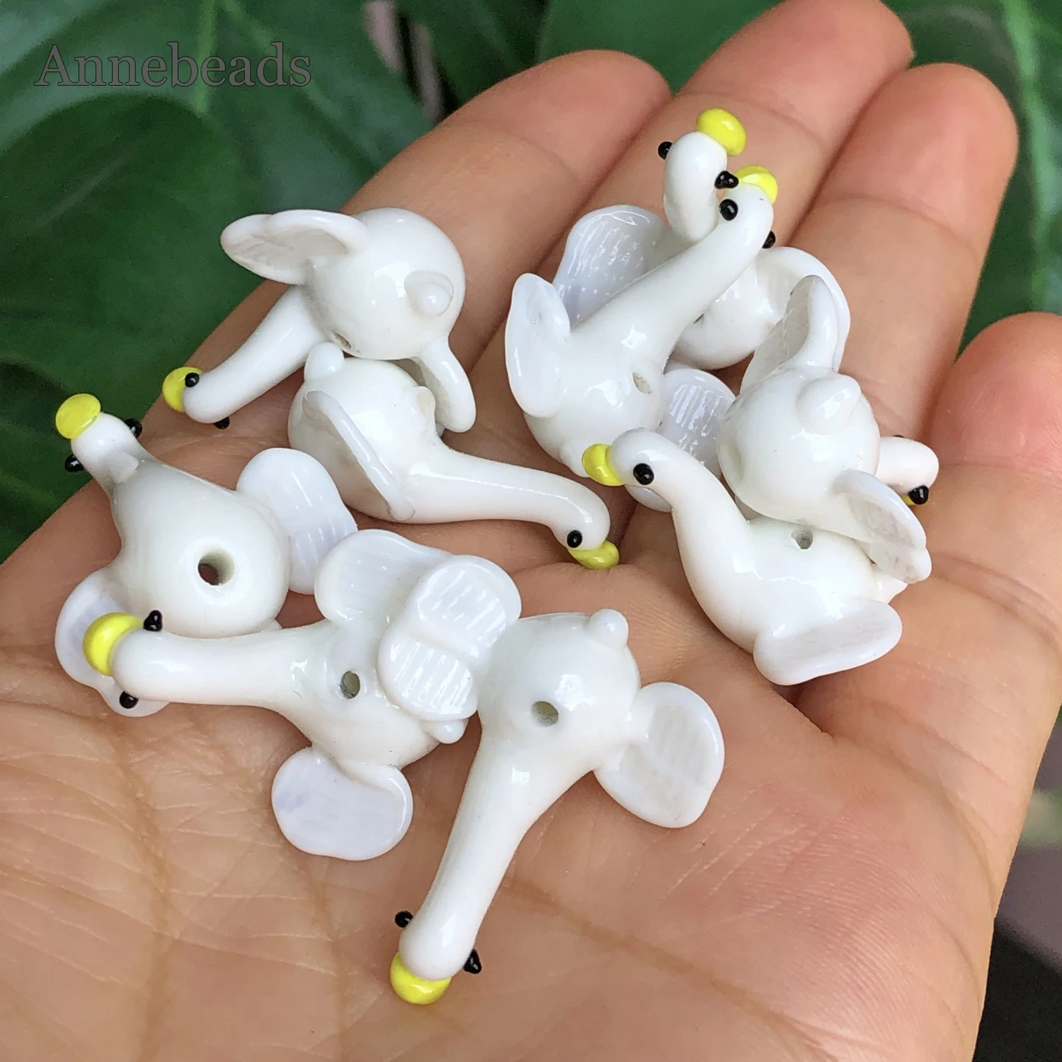 

20mm Goose Shape Handmade Lampwork Glass Beads Animals Phone Pendant Loose Crafts Beads For Jewelry Making DIY Accessories
