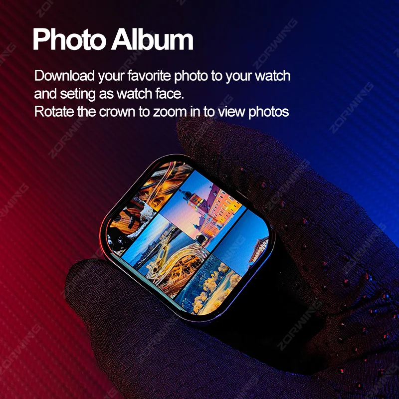 Фото 42 мм Hello Plum H15 Mini AMOLED Смарт-часы Женские спортивные часы серии 10 Всегда на дисплеи 1 ГБ ПЗУ Фотоальбом Компас Смарт-часы №5