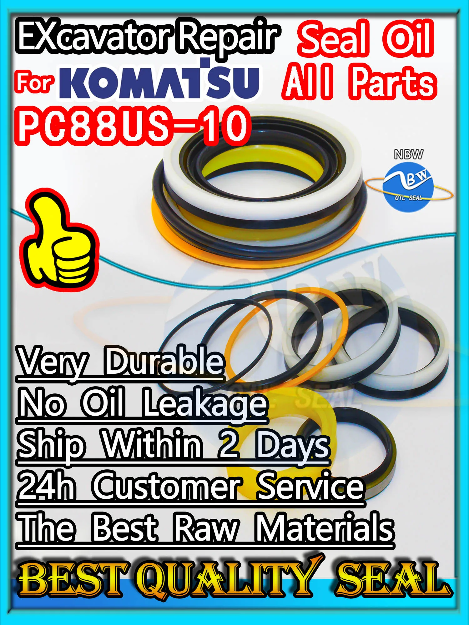 

For KOMATSU PC88US-10 Seal Kit Excavator Repair Oil High Quality PC88US 10 Gear Center Joint Gasket Nitrile NBR Nok Washer Skf