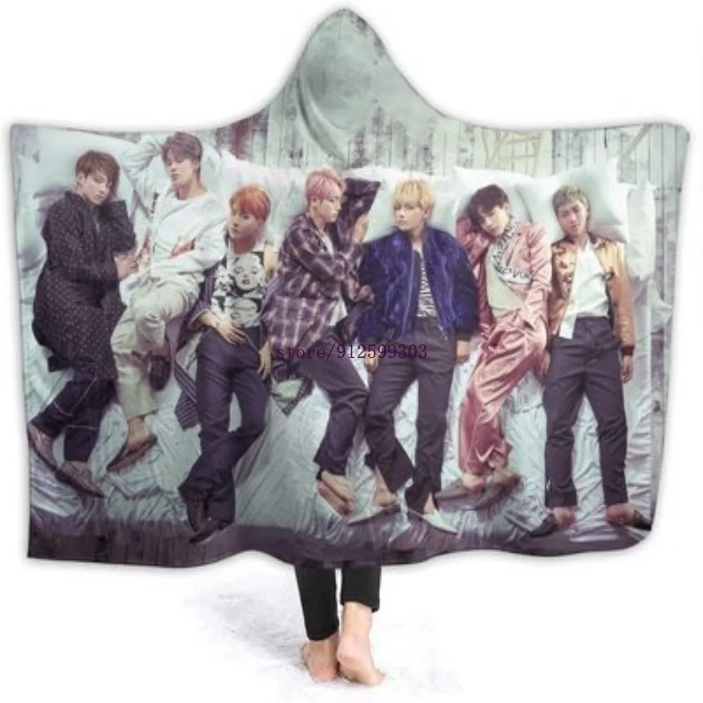 Корейское одеяло с капюшоном Kpop для мальчиков фланелевая шапка мягкий и удобный