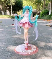 2022 new 18cm anime miku kawaii long haired figurines pvc action figure standing collectible model toy decorate gifts