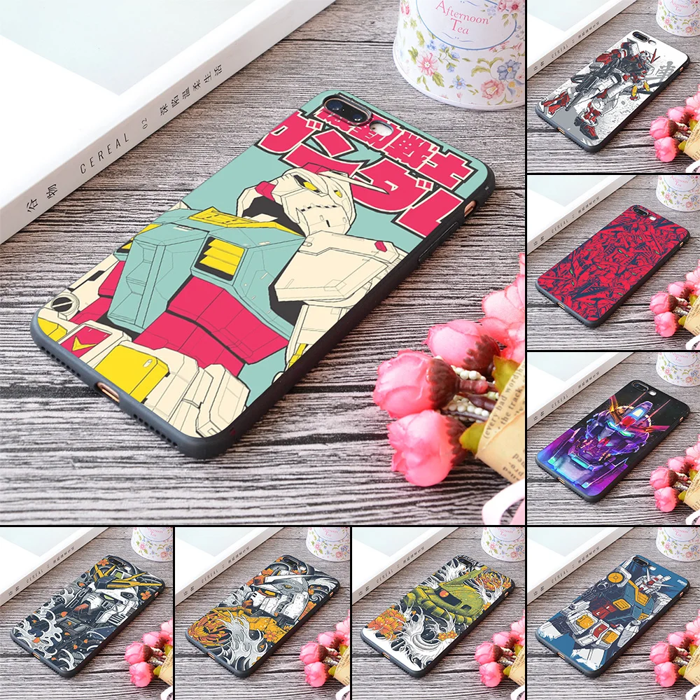 

Gundam Pattern Print Soft Silicone Matt iPhone Case For Apple 6 6s Plus Series RX-78-2 Nu Sazabi Unicorn Zaku Astray Red Frame