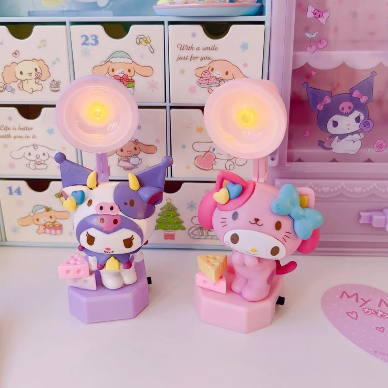 

Sanrio мультфильм Kuromi Melody почтовый маленький настольный мини-светильник Ночная лампа настольная декоративная лампа для девочек подарок на день рождения