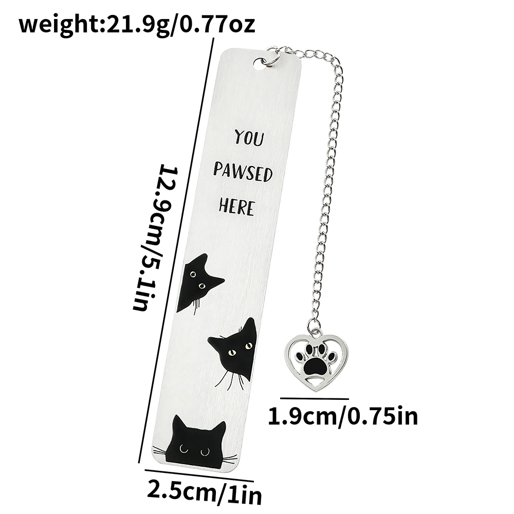 Металлическая закладка с котом