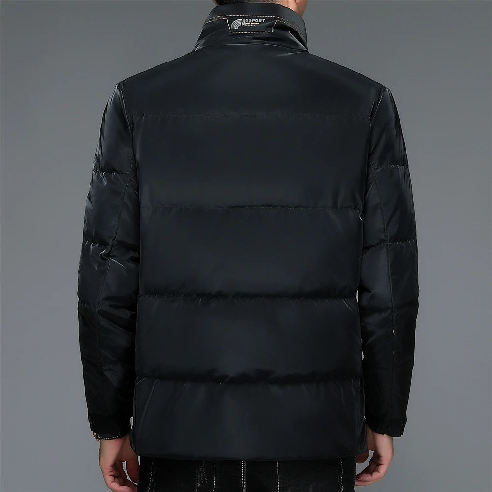 COODRONY Brand 90% Gray Duck Down Jacket Men Clothing Winter New Arrival Stand Collar PU Windbreaker Coat Thick Warm Parka Z8173