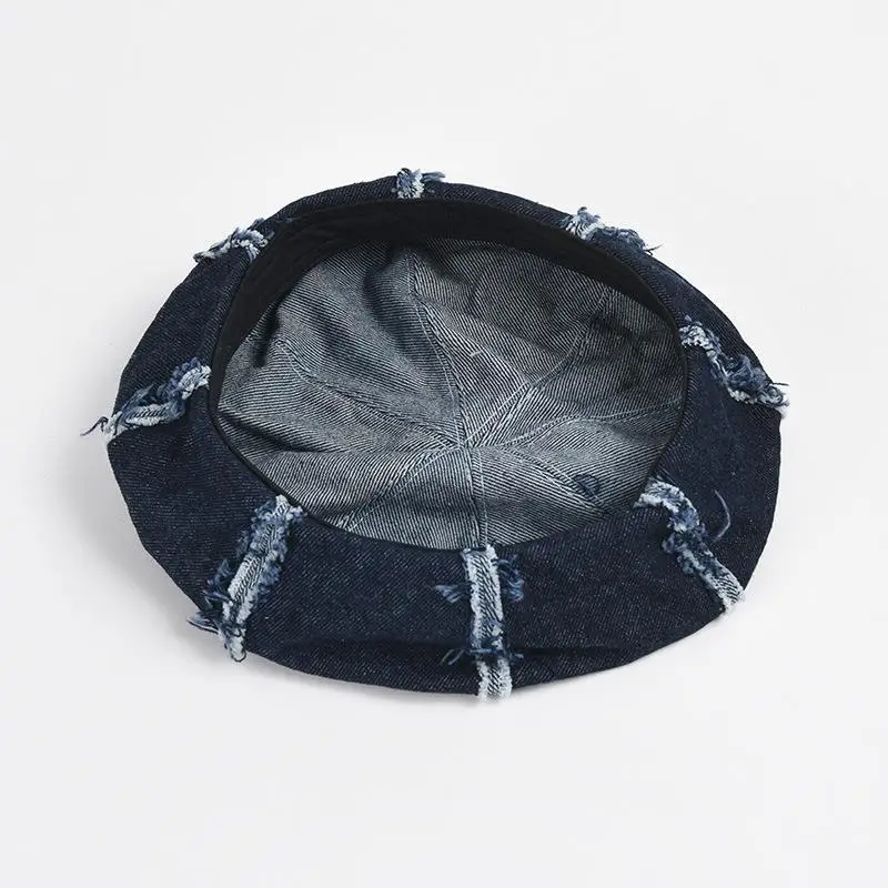 Джинсовый берет в стиле ретро женская шапка на весну и лето модная дамская Кепка