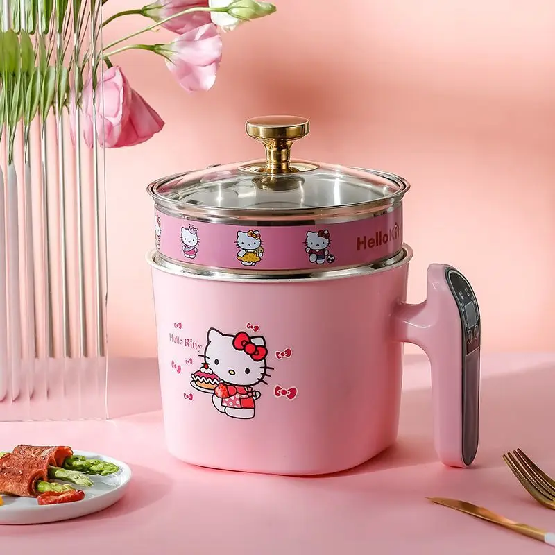 

Милая Подлинная электрическая плита Sanrio Hellokitty 220 В мультяшный аниме 1800 мл электрический горячий горшок для студенческого общежития удобный практичный
