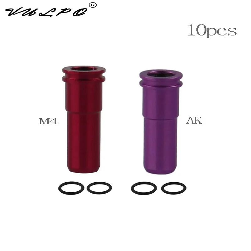 

VULPO 10pcs/Lot CNC Aluminum Alloy Double O-Ring Air Seal Nozzle M4 AK For Airsoft Paintball Gearbox Hunting Accessories