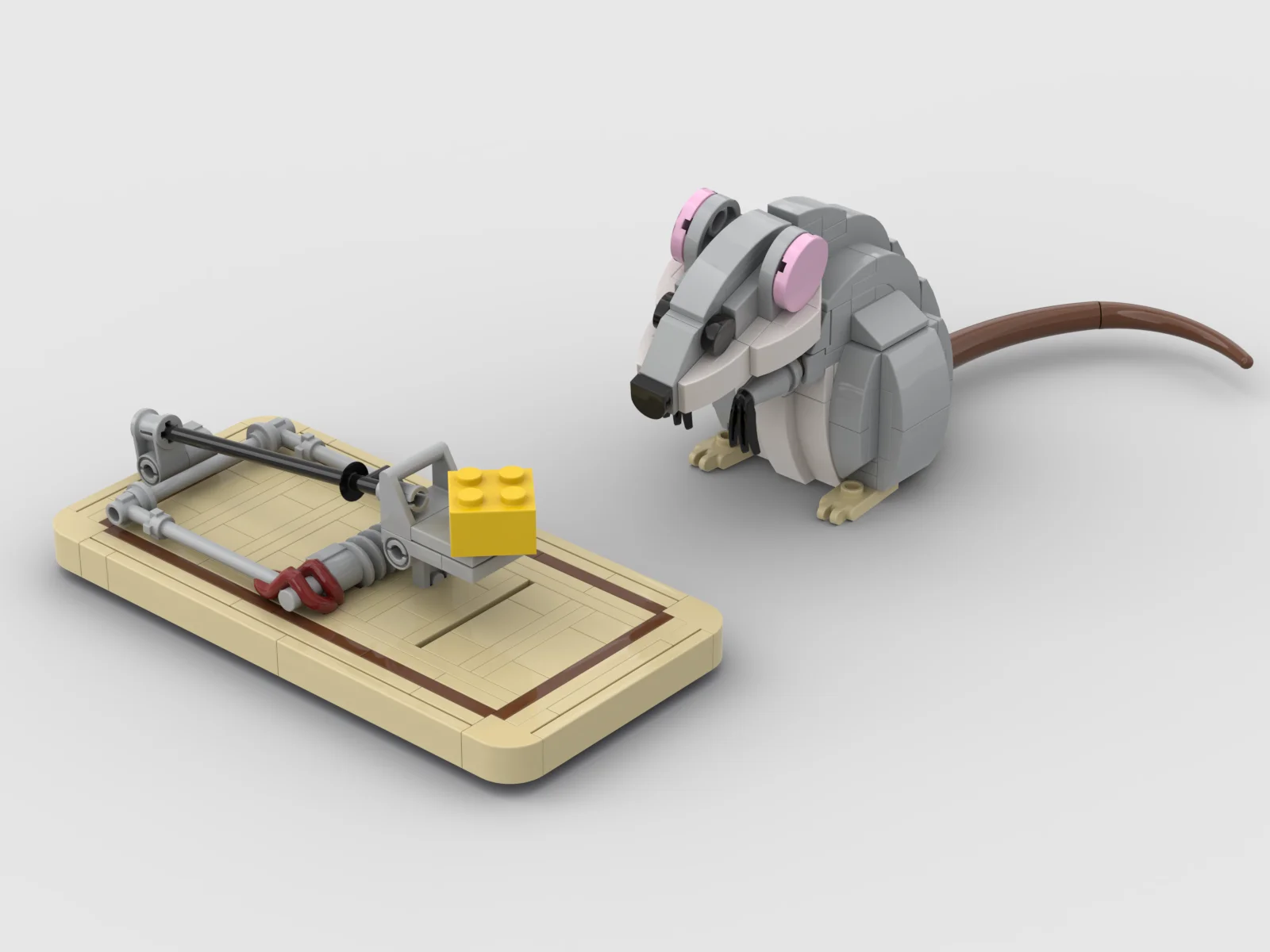 Фото Конструктор MOC: Креативный дизайн мышеловки и зажима для мышей, строительные блоки, игрушки для сборки, подарки №1
