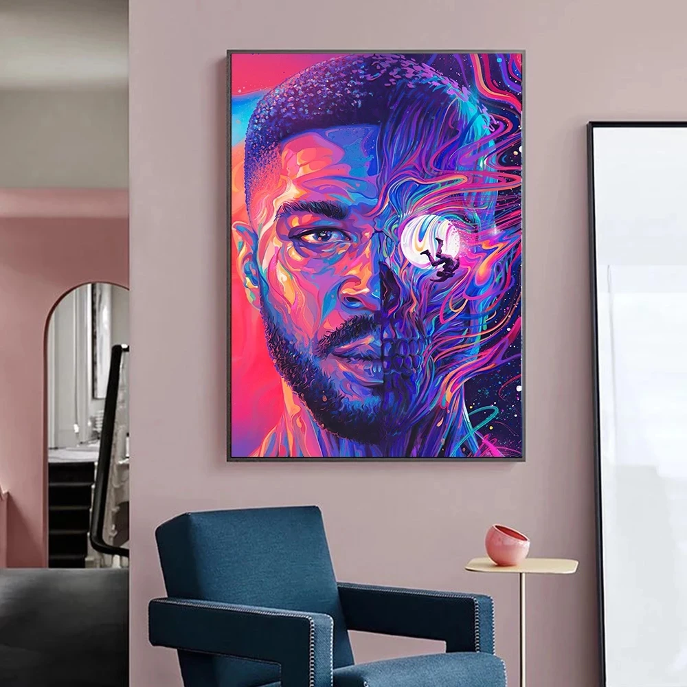 Альбом певец малыш куди человек Луна художественные плакаты принты рэп музыка