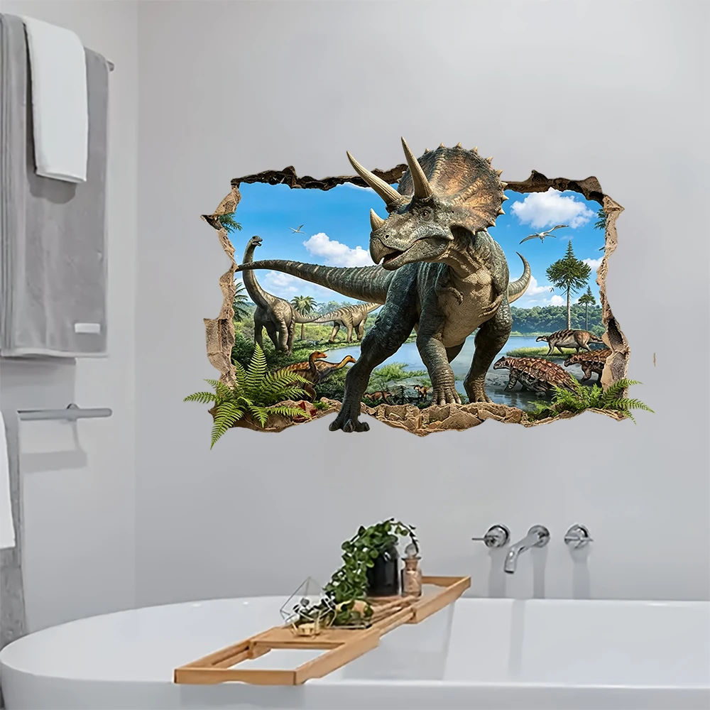 Фото 3D-наклейка с изображением динозавра Тираннозавра Рекса, декоративные обои для гостиной и спальни, самоклеящиеся SU49 №2