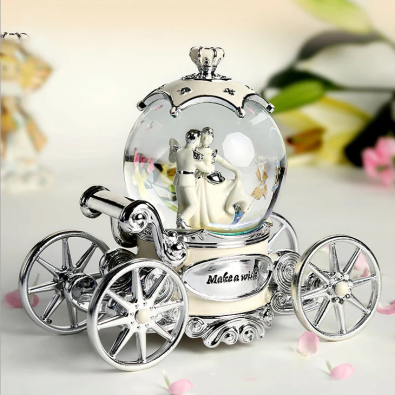 

Crystal Ball Music Box Lovers Birthday Gifts Rotating Night Light Music Box Customized