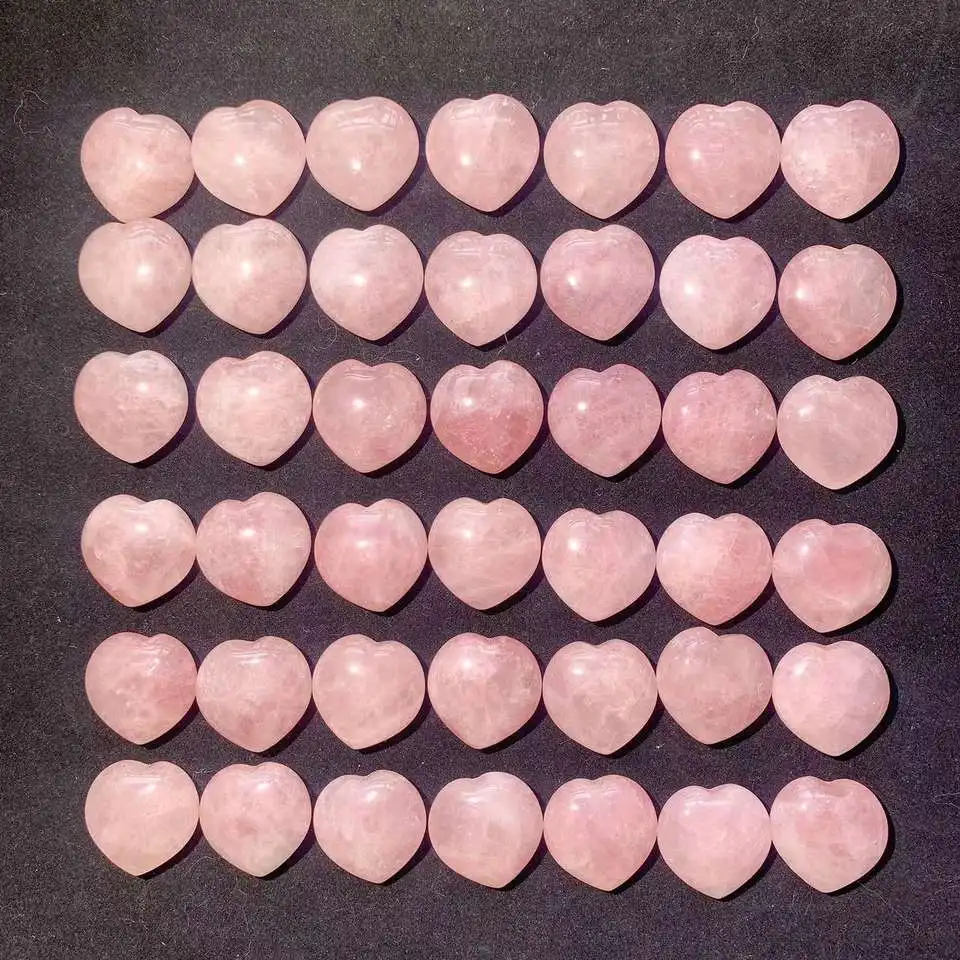 

Натуральный высококачественный розовый кварц в форме сердца 3 см кристалл в форме сердца исцеляющий кристалл для подарка