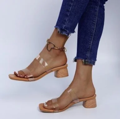 

Мюли женские прозрачные на высоком каблуке, туфли-лодочки, пикантные, открытый носок, сланцы, летняя обувь для вечеринок