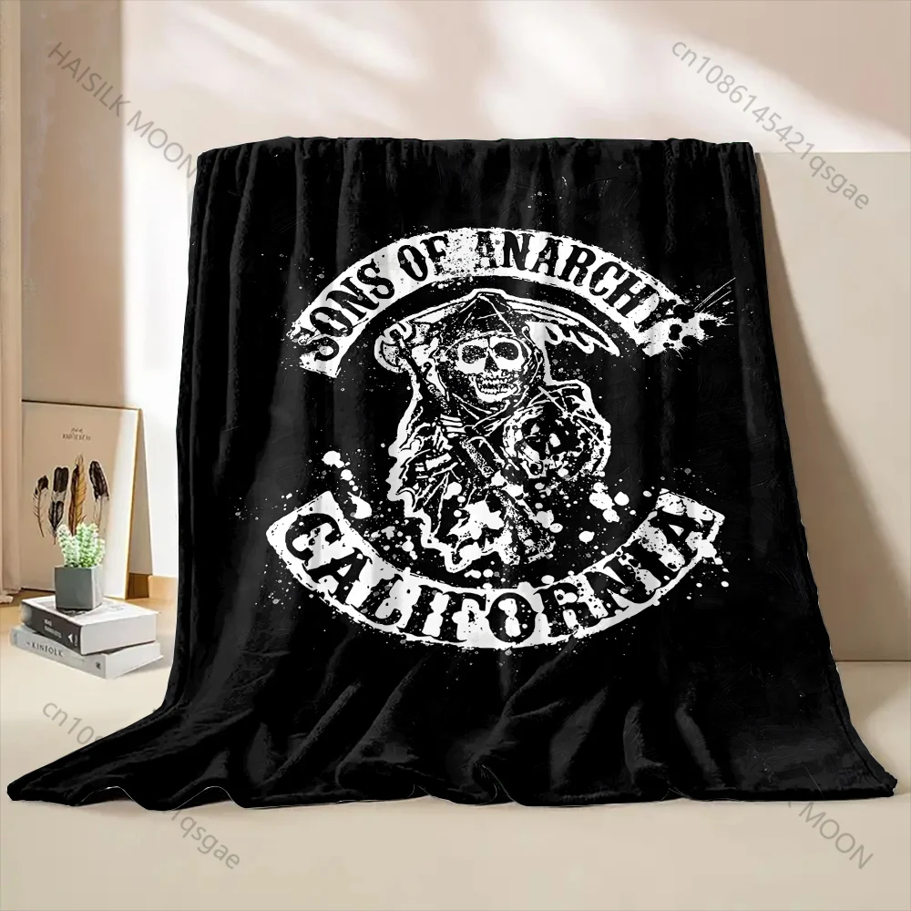 Теплые одеяла с принтом эмблемы Sons of Anarchy California для взрослых и детей, мягкие и удобные, подходят для дома, путешествий, автомобиля, подходят для всех сезонов. (art.: 3920d933ec904) - 3920d933ec904