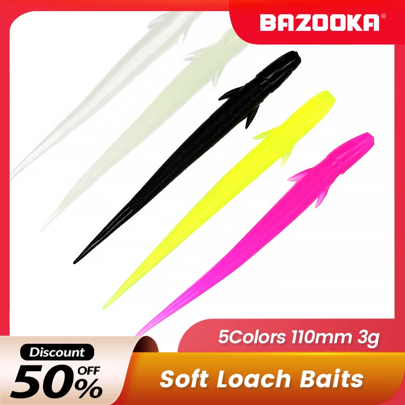 

Bazooka Soft Loach Baits Fishing Lure Silicone Shad Shiner Swimbait Wobblers Carp Worm Pesca Bass Carp Pike Jigging Head Winte