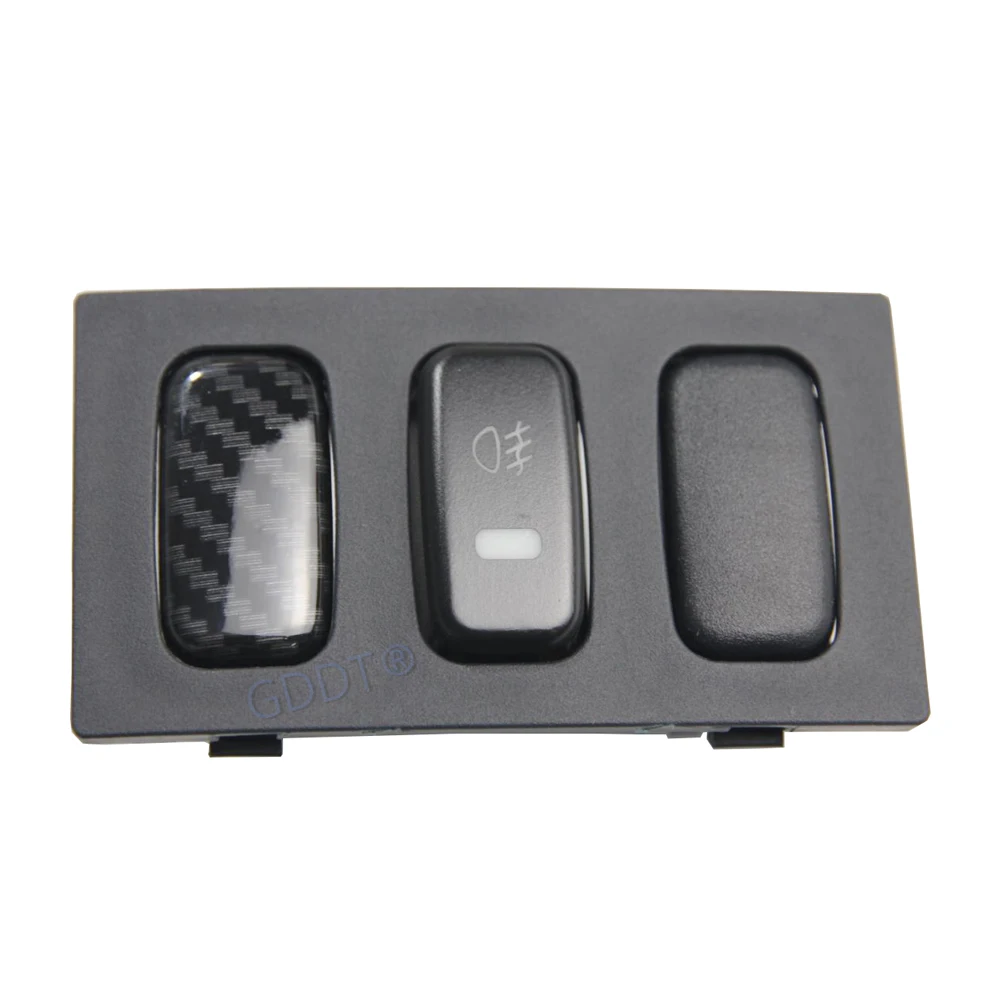 

1 Piece Fog Lamp Control Switch Carbon Fiber Cover For Pajero For Montero 3 4 IO For Lancer Grandis 4 Pin Wires Frame