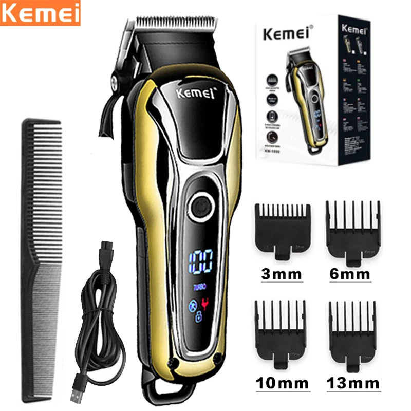 

Kemei Hair Clipper professional hair trimmer beard trimmer for men electric shaver cordless Hair Cutter LED Wireless clipper